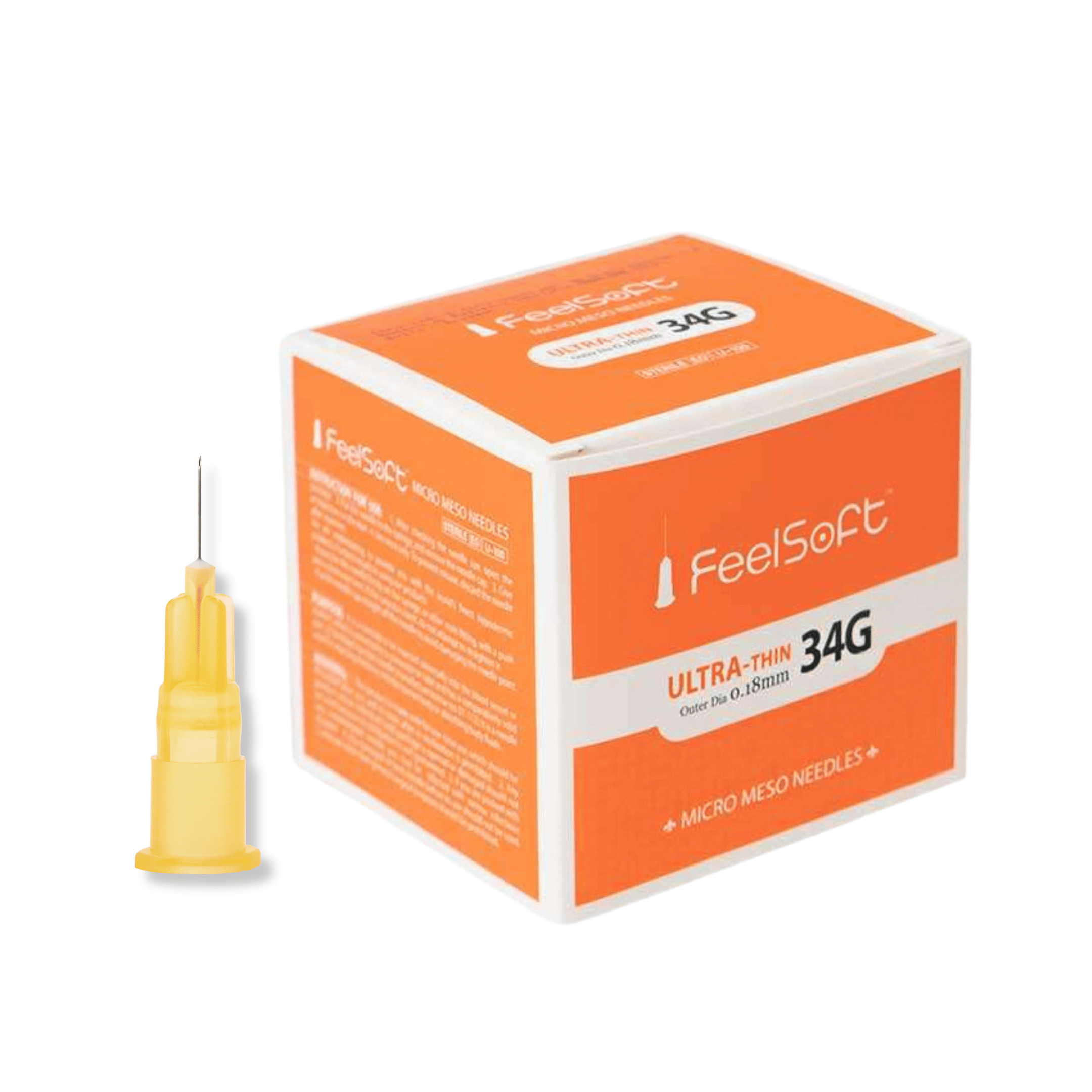 FeelSoft® Ultra-Fine Meso Needles (Box of 100) - 34G x 4mm